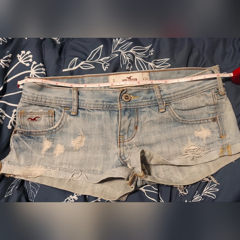 Hollister Blue Jean Shorts Distressed Vintage Style
